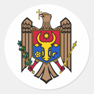 Wappen des Landes Moldau Symbol Emblem Flagge Runder Aufkleber