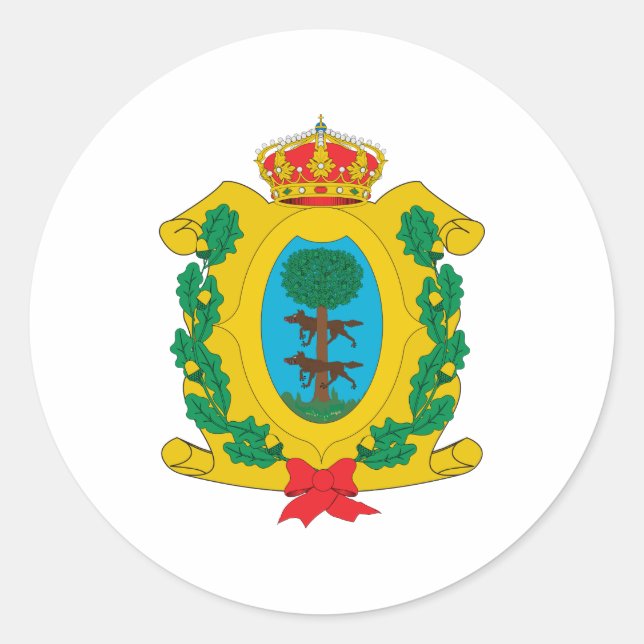 Wappen des Offiziellen Symbols Durango Mexico Runder Aufkleber (Vorderseite)
