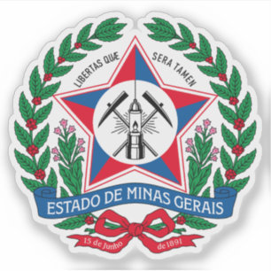 Wappen des Staat Minas Gerais, Brasilien Aufkleber
