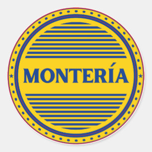 Wappen des Stadtstolzes von Montería – kolumbianis Runder Aufkleber