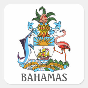 Wappen - die Bahamas Quadratischer Aufkleber