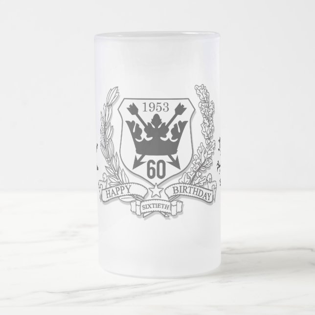 Wappen Familienwappen 60. Mattglas Bierglas (Mittel)