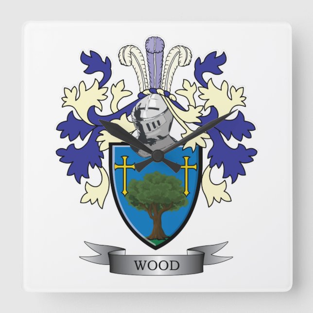 Wappen-Familienwappen Quadratische Wanduhr (Vorderseite)