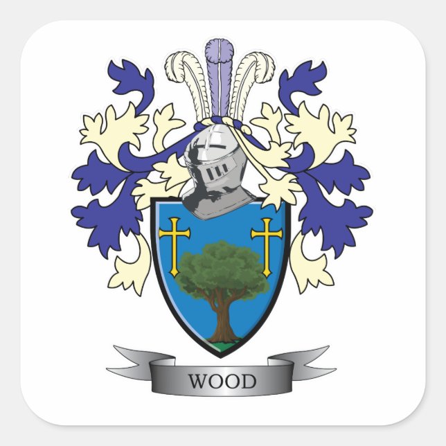 Wappen-Familienwappen Quadratischer Aufkleber (Vorderseite)