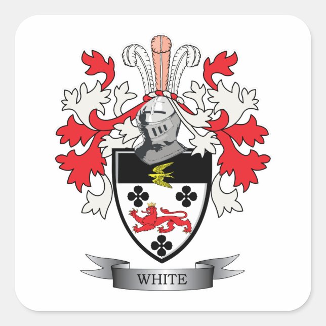 Wappen-Familienwappen Quadratischer Aufkleber (Vorderseite)