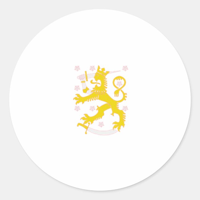 Wappen Finnlands Runder Aufkleber (Vorderseite)