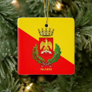 Wappen/Flagge von Palermo (Stadt), Sizilien Keramikornament