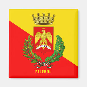 Wappen/Flagge von Palermo (Stadt), Sizilien Magnet
