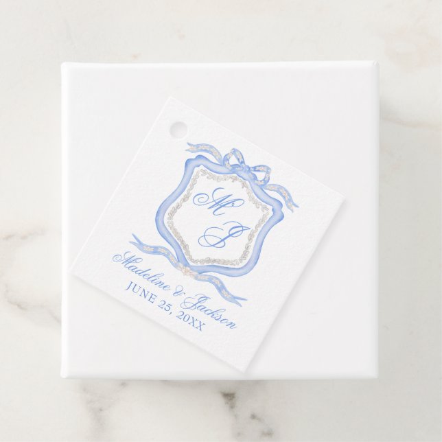 Wappen für das Blaue Monogramm im Aquarellfarben-D Geschenkanhänger (Beispiel)
