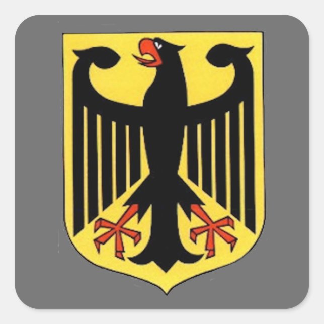 Wappen für Deutschland Quadratischer Aufkleber (Vorderseite)