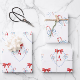 Wappen für die Bow Candy Cane Geschenkpapier Set