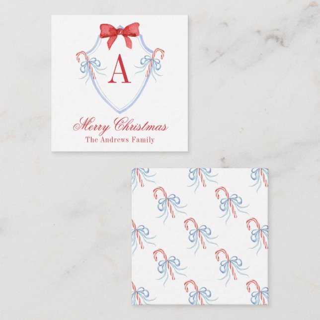 Wappen für die Bow Candy Cane Mitteilungskarte (Vorne/Hinten)