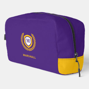 Wappen für lila und Gold Monogram-Logos Waschbeutel