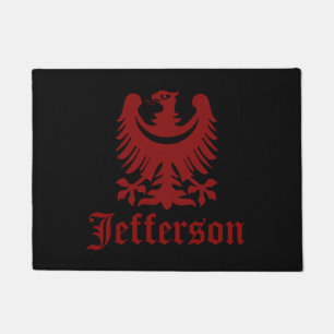 Wappen für Rot und Schwarz Fußmatte