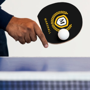 Wappen für Schwarz-Gold-Monogram-Logos Tischtennis Schläger
