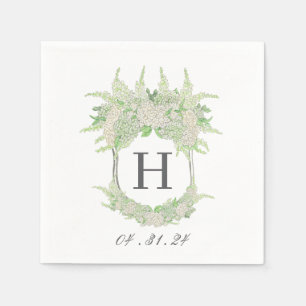 Wappen für Wasserfarben Grün und Weiß-Hydrangea Serviette