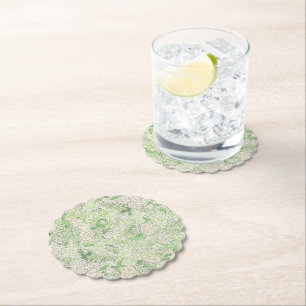 Wappen für Wasserfarben Grün und Weiß-Hydrangea Untersetzer