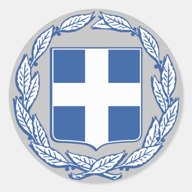 Wappen Griechenlands Runder Aufkleber (Vorderseite)