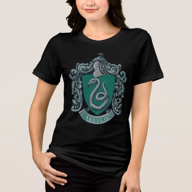 Wappen-Grün Harry Potter | Slytherin Tri-Blend Shirt (Vorderseite)