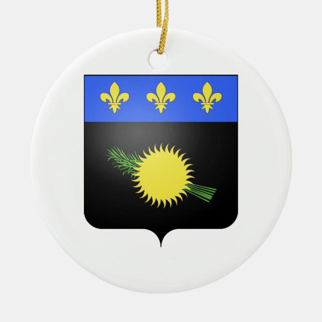 Wappen Guadeloupes (Frankreich) Keramikornament (Vorne)