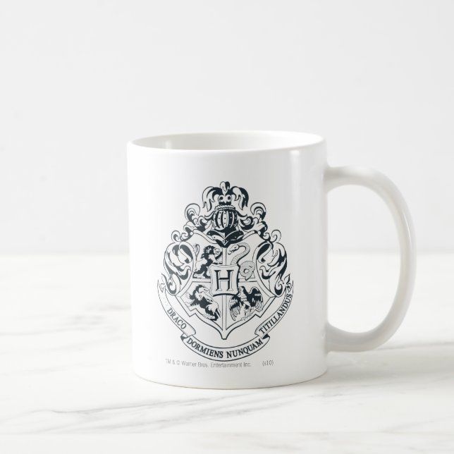 Wappen Harry Potter | Hogwarts - Schwarzweiss Kaffeetasse (Rechts)