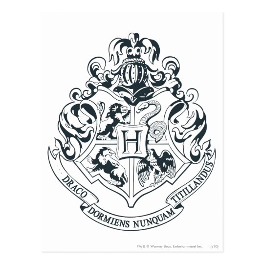 Hogwarts Wappen Schwarz Weiss