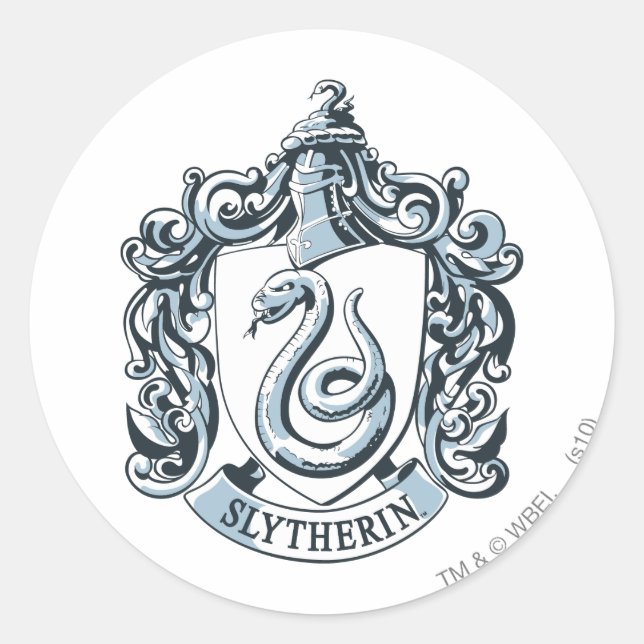 Wappen Harry Potter | Slytherin - Eis-Blau Runder Aufkleber (Vorderseite)
