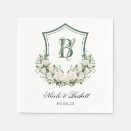 Wappen Hochzeit von weißen Blume Serviette