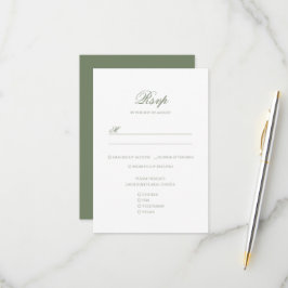 Wappen Hochzeitsfeige mit weißem und grünem Leaf RSVP Karte