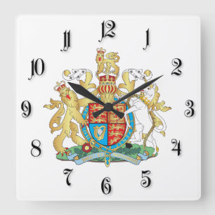 Wappen im Vereinigten Königreich Quadratische Wanduhr