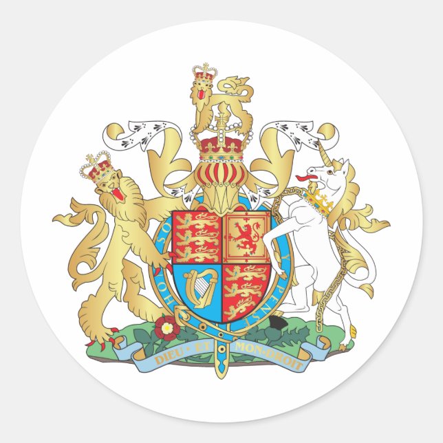 Wappen im Vereinigten Königreich Runder Aufkleber (Vorderseite)