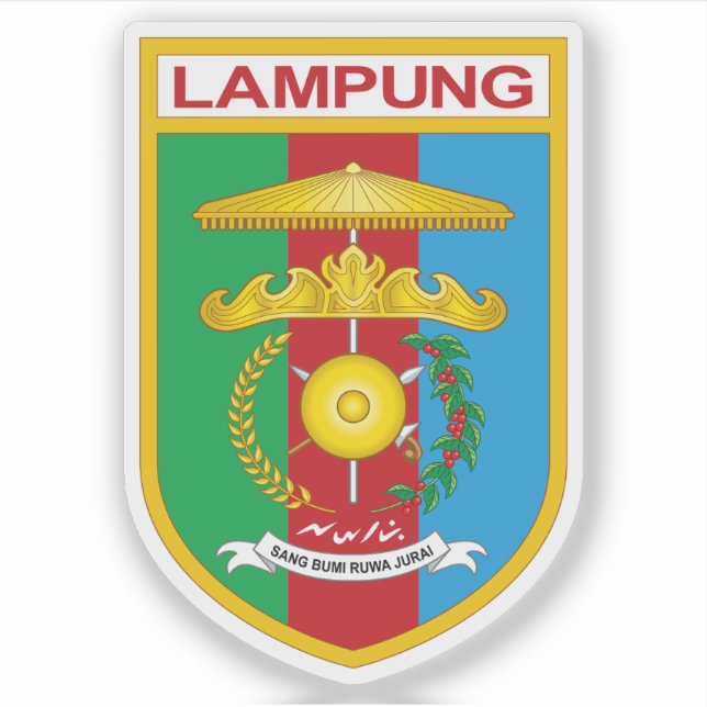 Wappen in der Provinz Lampung, Indonesien Aufkleber (Vorderseite)