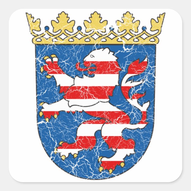 Wappen in Hessen Quadratischer Aufkleber (Vorderseite)