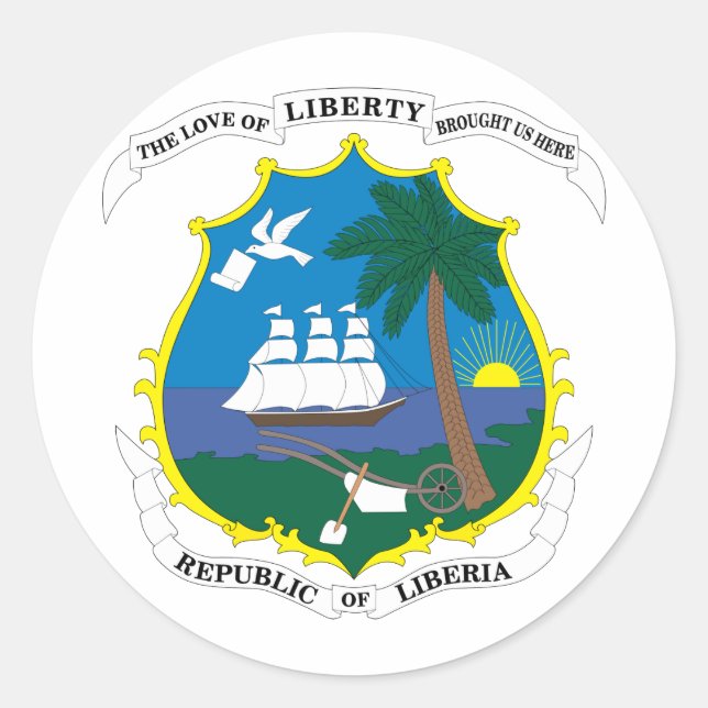 Wappen in Liberia Runder Aufkleber (Vorderseite)