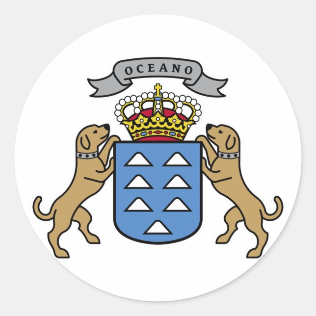 Wappen Insel-offizielles Symbol Spanien Runder Aufkleber (Vorderseite)