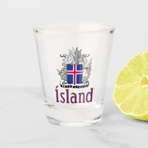 Wappen Islands Schnapsglas