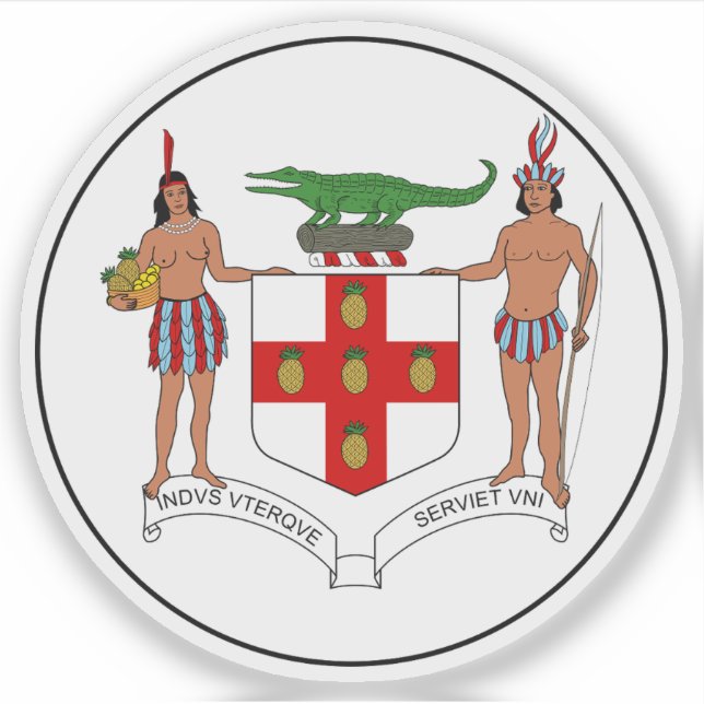 Wappen Jamaikas (1906 - 1957) Aufkleber (Vorderseite)