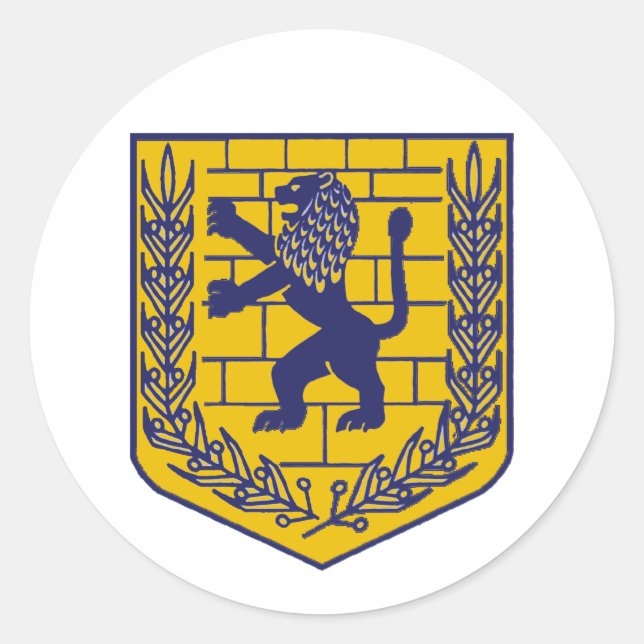 Wappen Jerusalem Runder Aufkleber (Vorderseite)