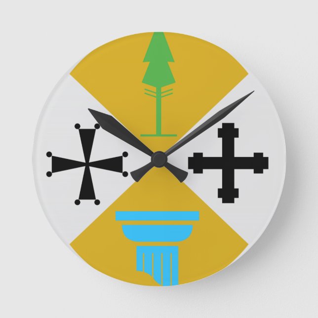Wappen Kalabriens (Italien) Runde Wanduhr (Vorderseite)