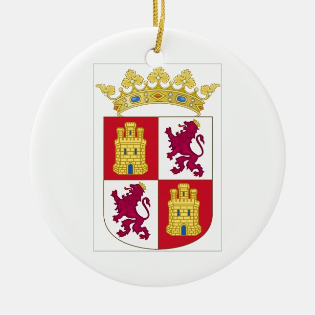 Wappen Kastiliens y Leon (Spanien) Keramik Ornament (Vorne)