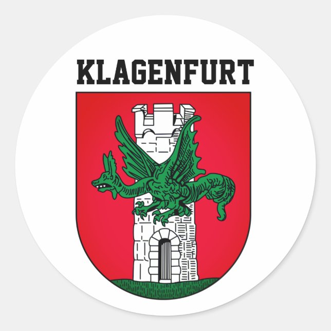 Wappen Klagenfurts - ÖSTERREICH Runder Aufkleber (Vorderseite)