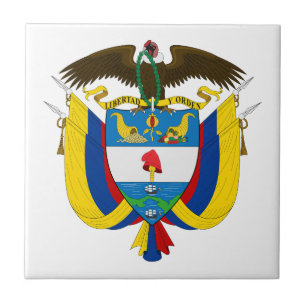 Wappen Kolumbiens Landeswappen Symbol Emblem Flagg Fliese