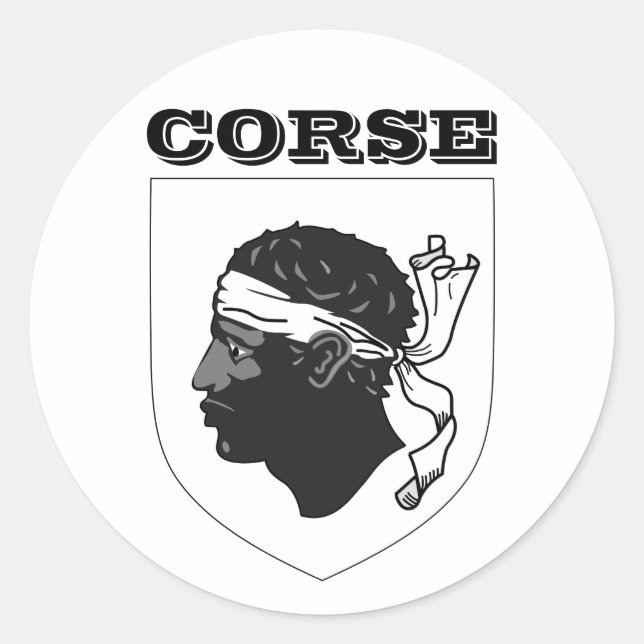 Wappen Korsikas (Frankreich) Runder Aufkleber (Vorderseite)