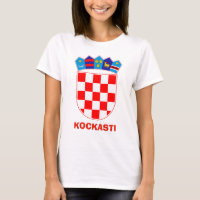 Wappen Kroatien Kockasti T - Shirt