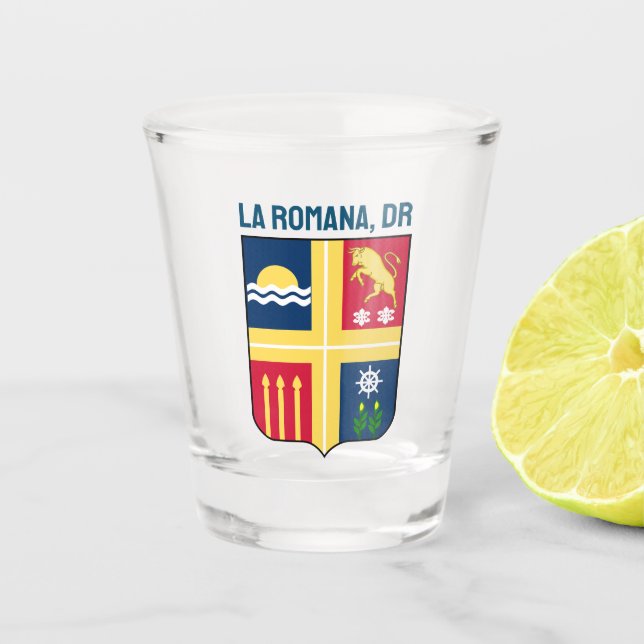 Wappen - La Romana, Dominikanische Republik Schnapsglas (Vorderseite)