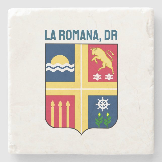 Wappen - La Romana, Dominikanische Republik Steinuntersetzer (Vorderseite)