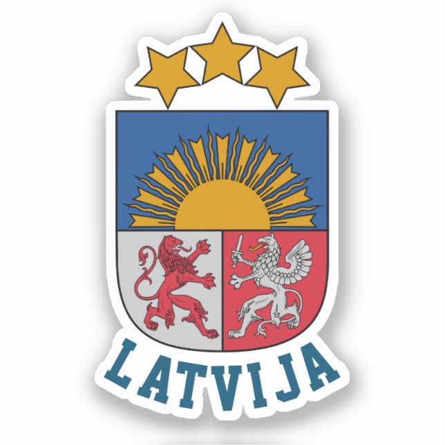 Wappen Lettlands Aufkleber (Vorderseite)