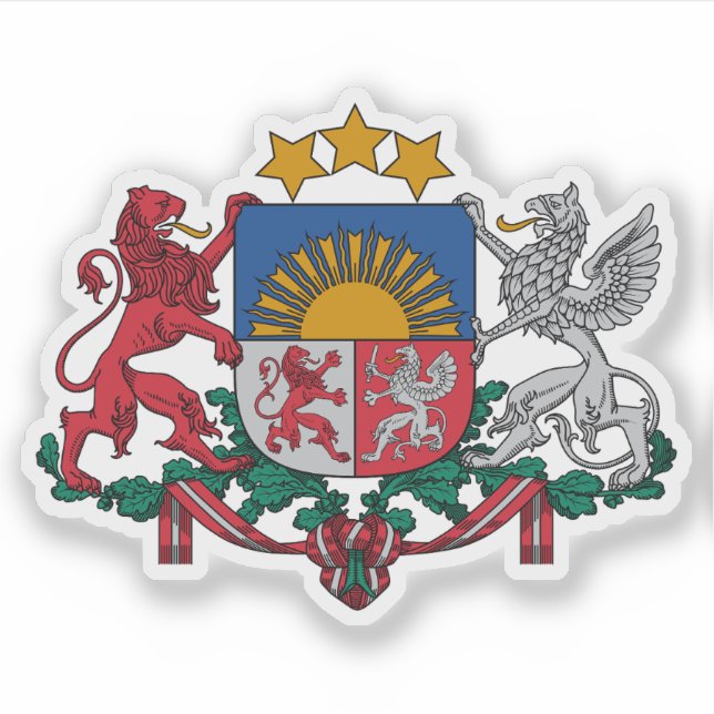 Wappen Lettlands Aufkleber (Vorderseite)