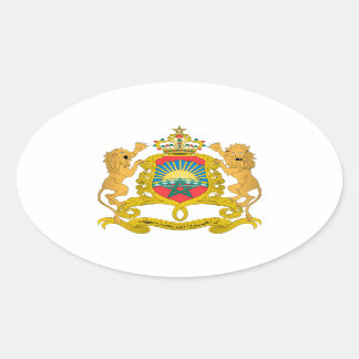 Wappen Marokkos Ovaler Aufkleber