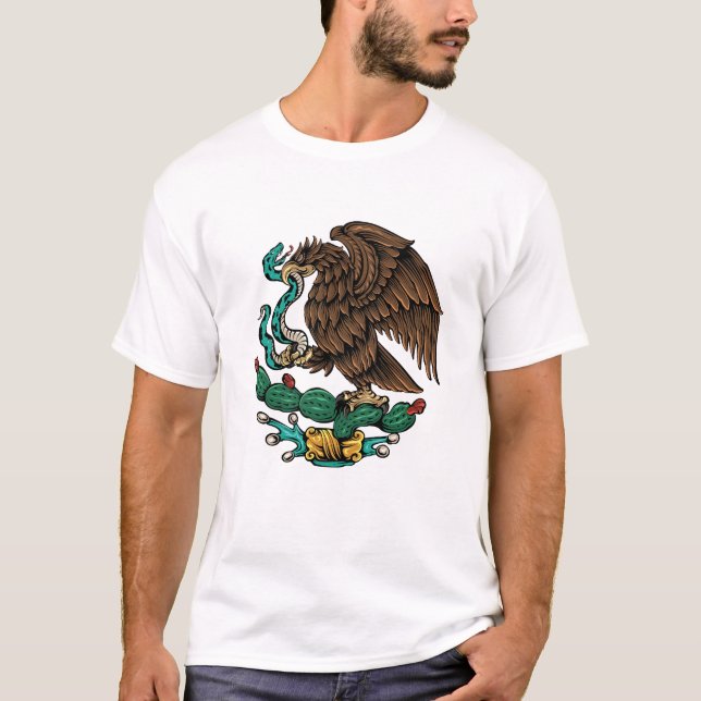 Wappen Mexikos Illustration T-Shirt (Vorderseite)